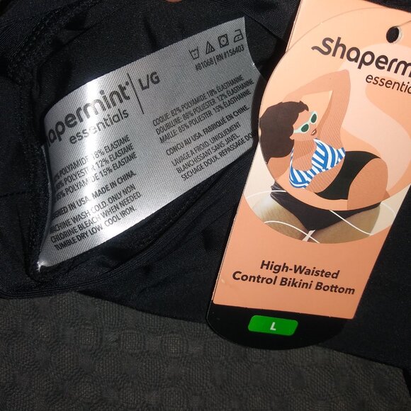 New Shapermint Essentials Full Coverage Bikini Top + High-Waisted Bottom - Large - Picture 7 of 9
